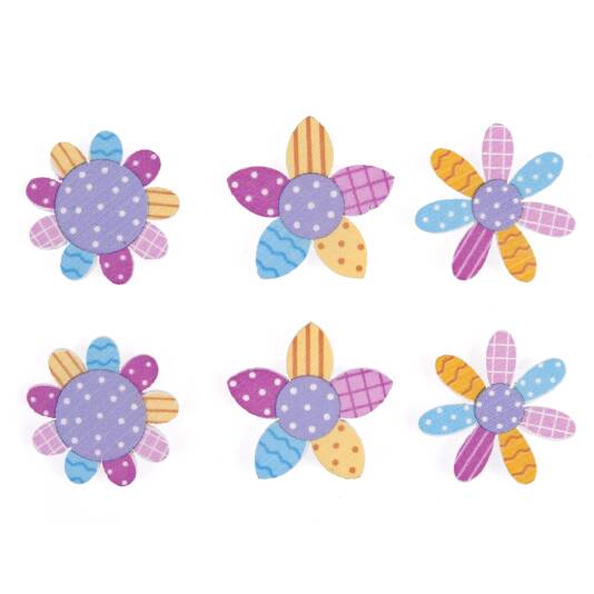 Craft Embellishments - Pastel Flowers - Pack of 6