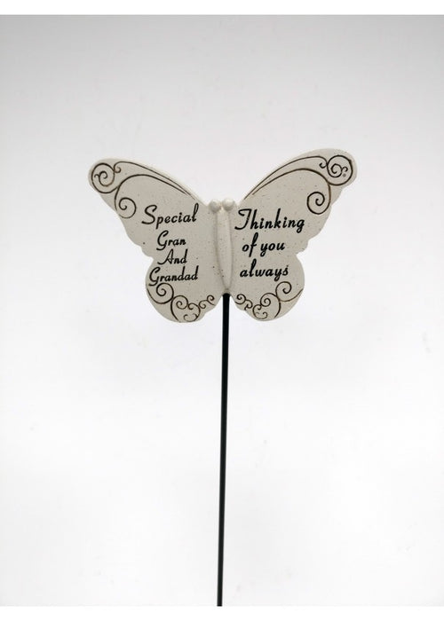 Butterfly Memorial Stick - Special Gran and Grandad