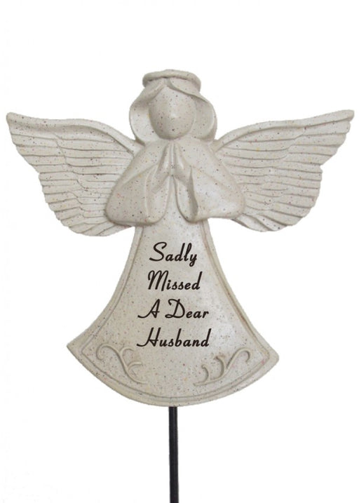 Sadly Missed Guardian Angel Memorial Stick - A Dear Husband