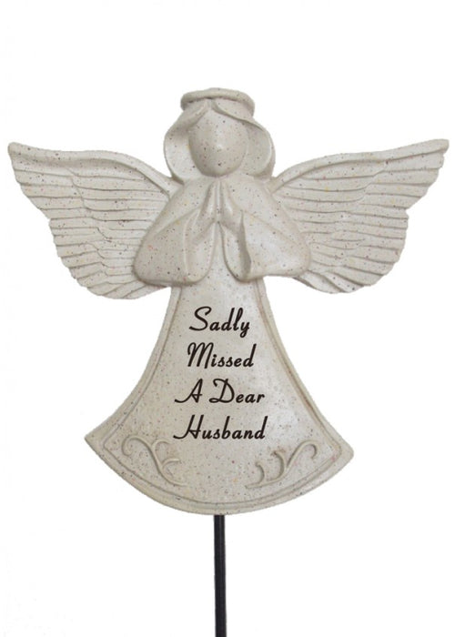 Sadly Missed Guardian Angel Memorial Stick - A Dear Husband