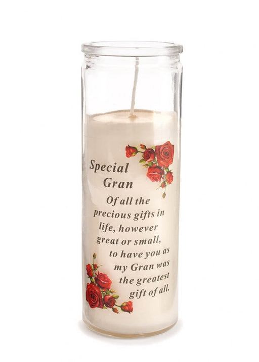 Special Gran Glass Candle - Length 18cm 