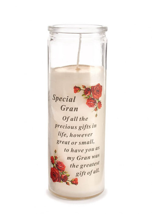 Special Gran Glass Candle - Length 18cm 