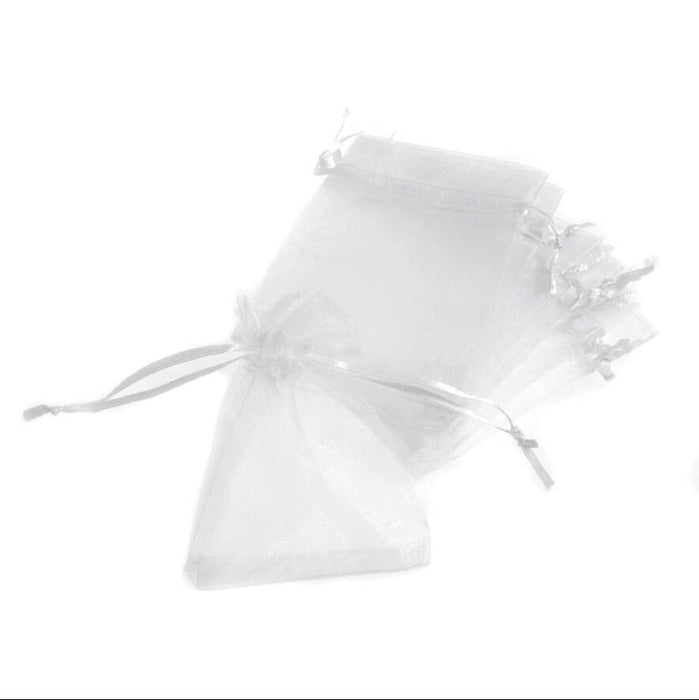 Eleganza Organza Bags 7.5 x 10cm - White (10pcs)