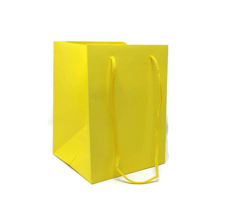SINGLE Flower Bag With Rope Handle - Yellow — Artificial Floral Supplies