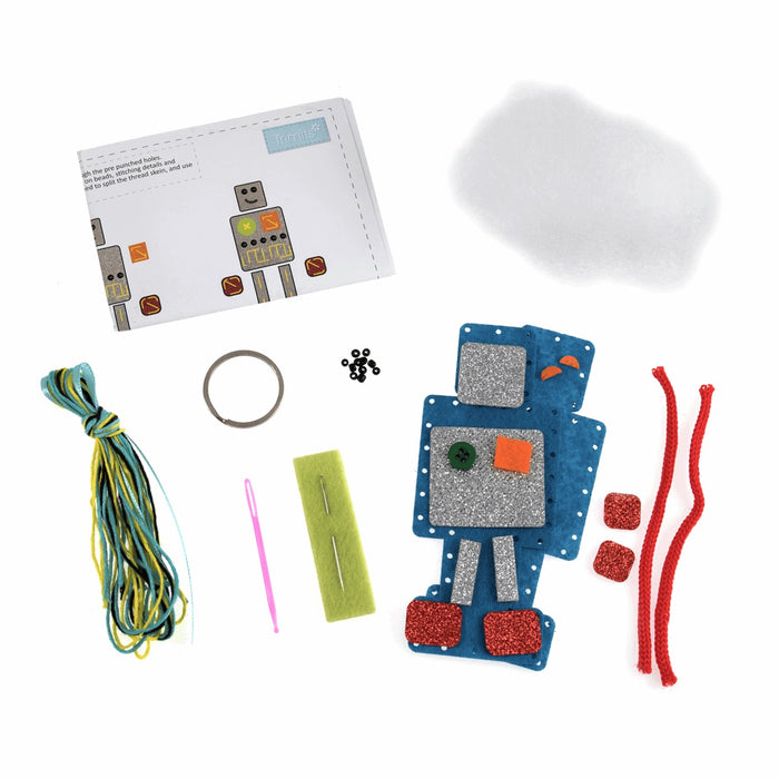 Make Your Own Felt Robot Key Ring Kit