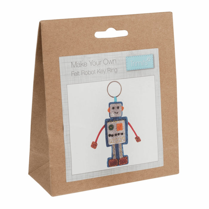 Make Your Own Felt Robot Key Ring Kit