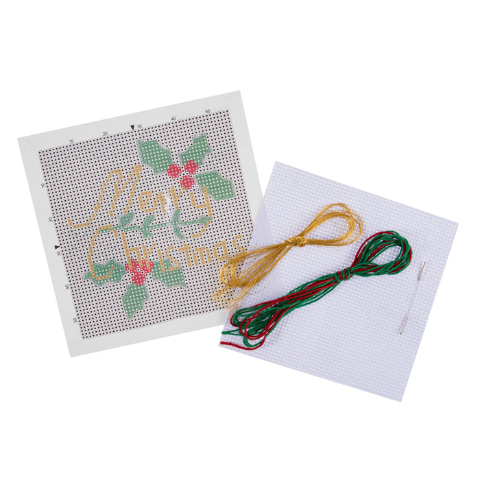 Mini Counted Cross Stitch Kit - Merry Christmas
