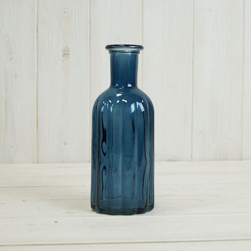 Glass Bottle Vase H19 x Ø8cm - Blue