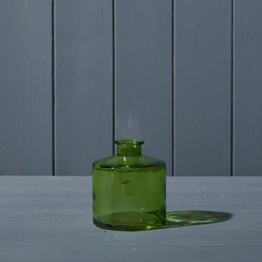 Emerald Green Squat Glass Bottle x 10cm