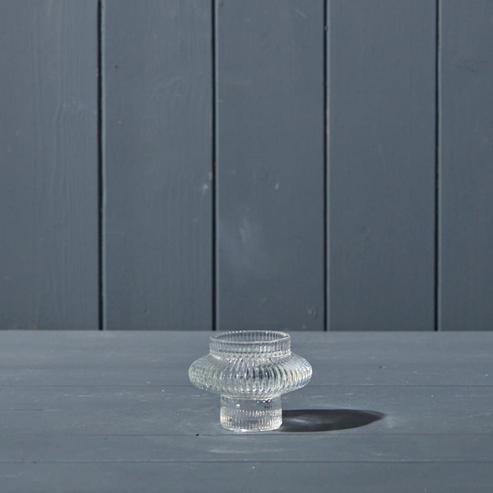 Clear Two-Way Candle Holder 6 x 8cm