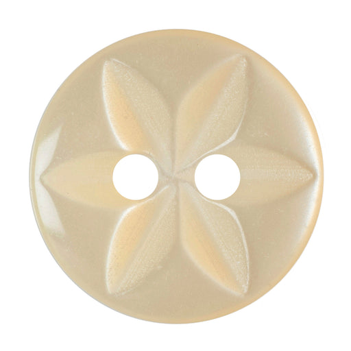 11mm-Pack of 14, Creamy Lemon Round Flower Buttons