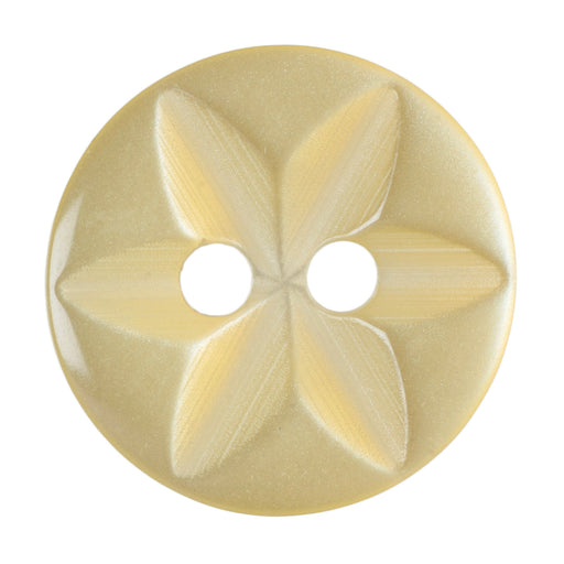 11mm-Pack of 14, Yellow Round Flower Buttons