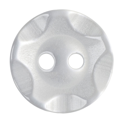 14mm-Pack of 6, White Wave Edge Buttons