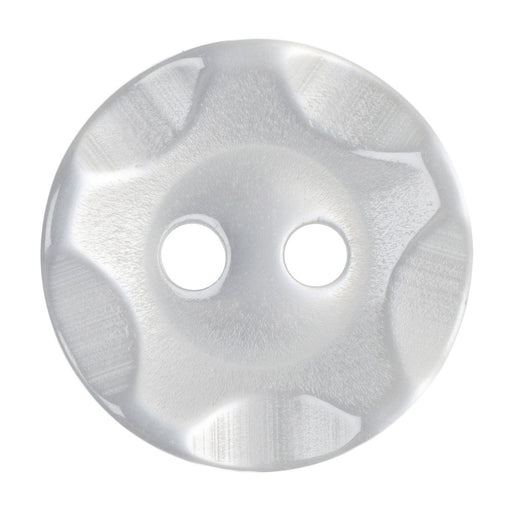 16mm-Pack of 4, White Wave Edge Buttons