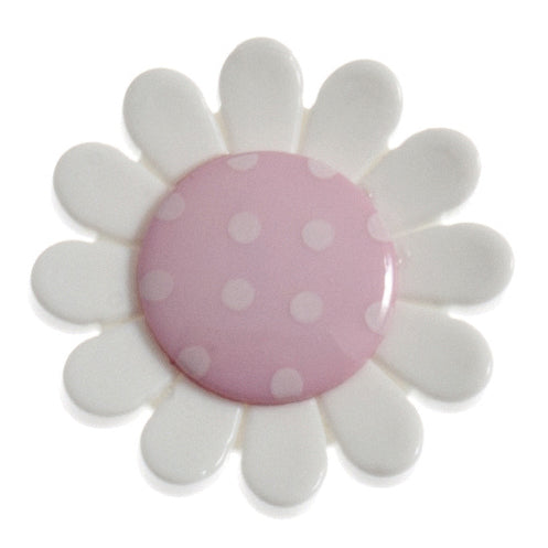 23mm pack of 2 Pink Flower Buttons