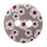 13mm-Pack of 5, Grey Floral Buttons, Burgundy Red centre Flowers