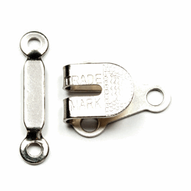 Hook & Bar Fastener - Large - Pack of 3 - Nickel Silver