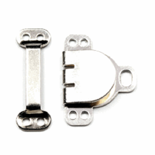 Hook & Bar Fastener - Small - Pack of 3 - Nickel Silver