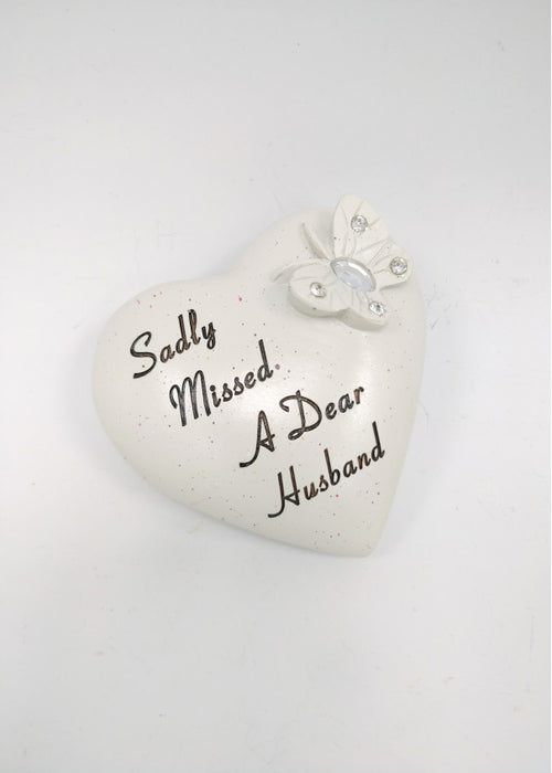 Small Diamante Heart with Butterfly - Husband