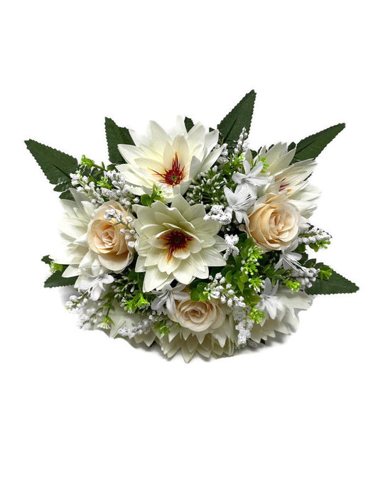 Water Lily & Rose Bush - Cream