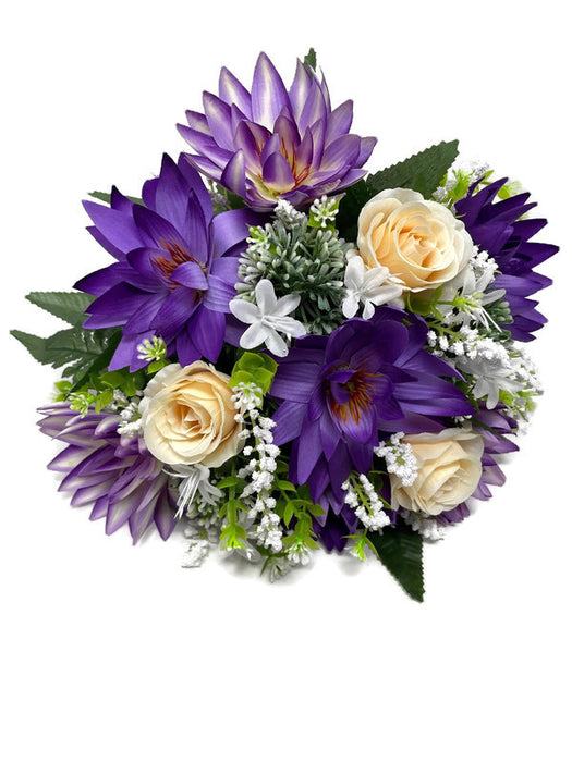 Water Lily Rose & Snowball Bush - Purple