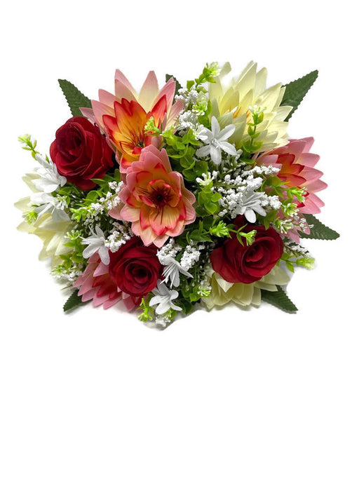 Water Lily Rose & Snowball Bush - Red & White