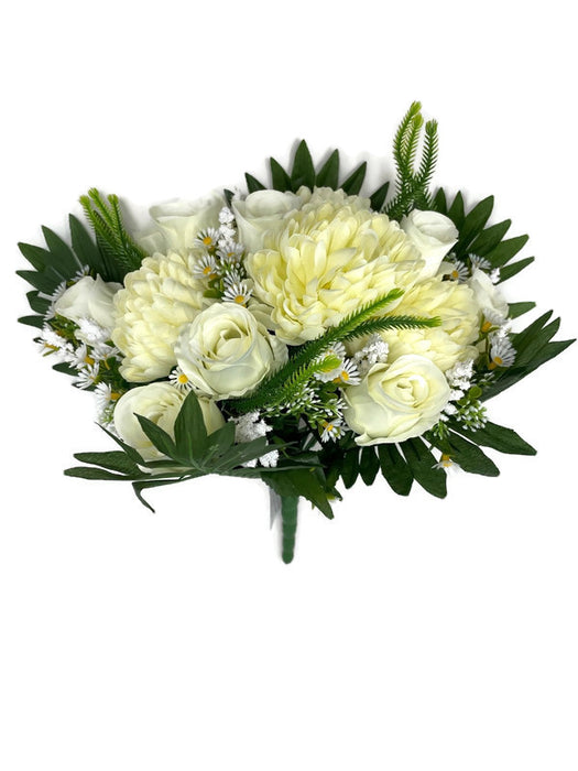Rose Chrysanthemum & Foliage Bush - Cream