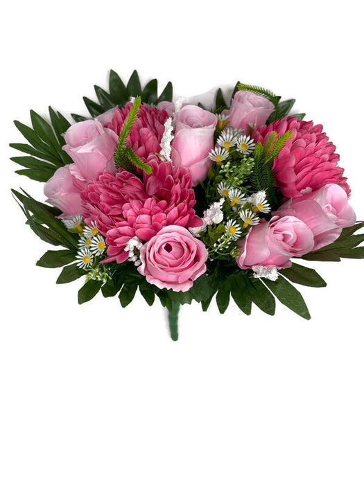Rose Chrysanthemum & Foliage Bush - Pink