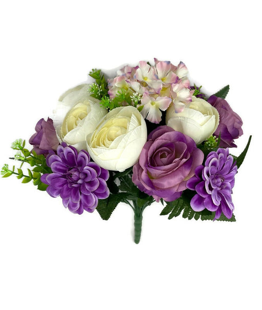Rose Ranunculus & Hydrangea Bush - Purple