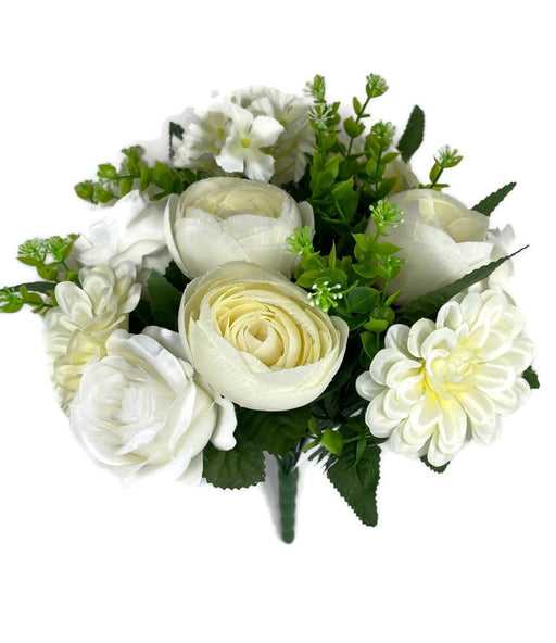 Rose Ranunculus & Hydrangea Bush - Cream