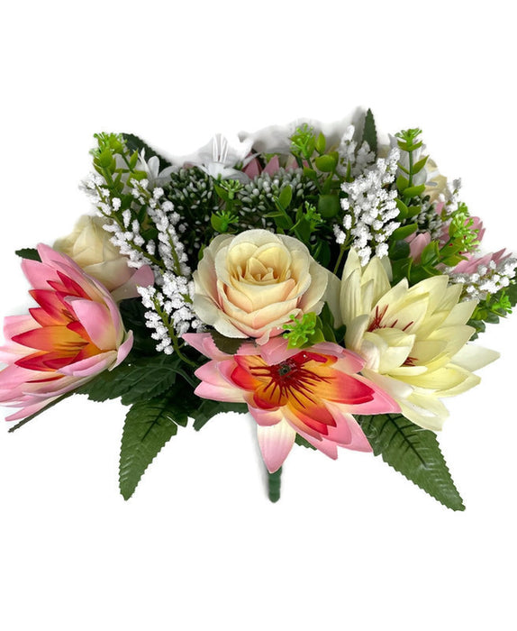 Water Lily Rose & Snowball Bush - Peach