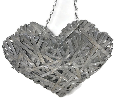 Heart Shape Grey Hanging Basket