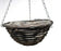 Black Rattan Hanging Basket - 12" Round