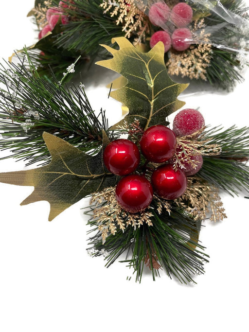 Christmas Artificial Red Berry & Holly Florist Wire Pick x 20cm - Pack of 12