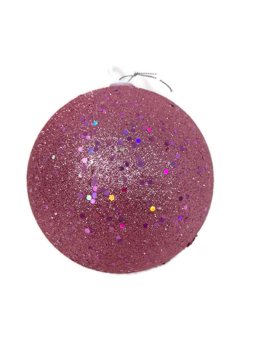 15cm Glitter Bauble - Blush