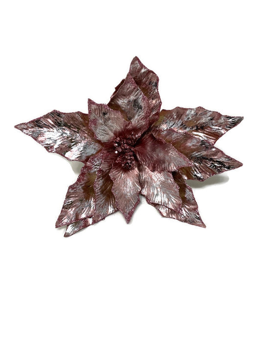 30cm Clip on Poinsettia - Blush