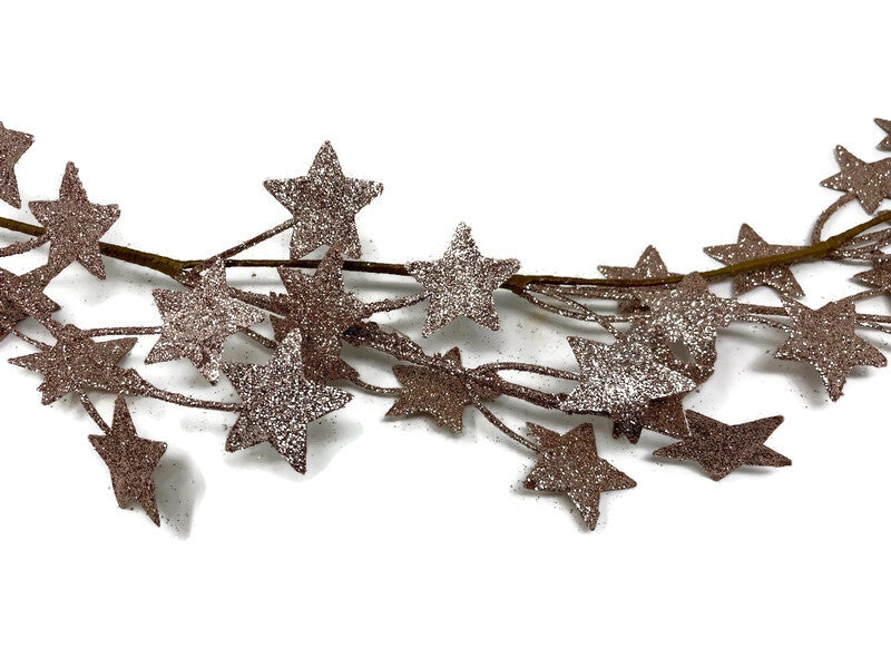 175cm Glitter Star Garland - Rose Gold