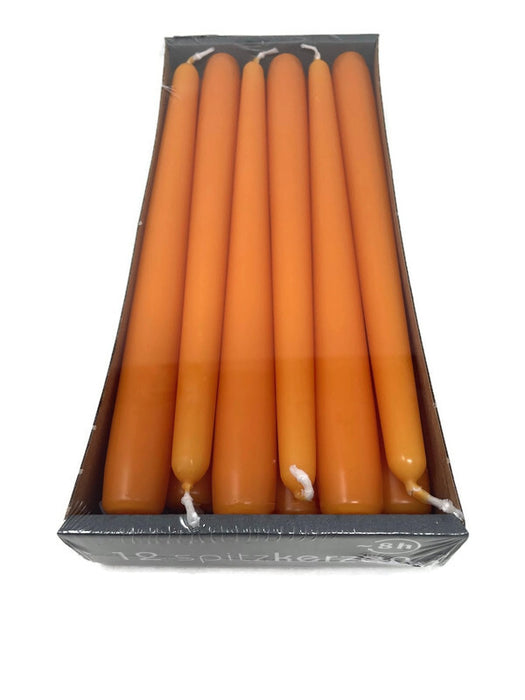 250mm x 23mm Tapered Candles x 12 - Safran Orange