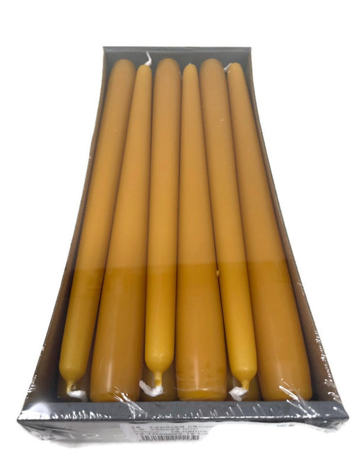 250mm x 23mm Tapered Candles x 12 - Nature Orange