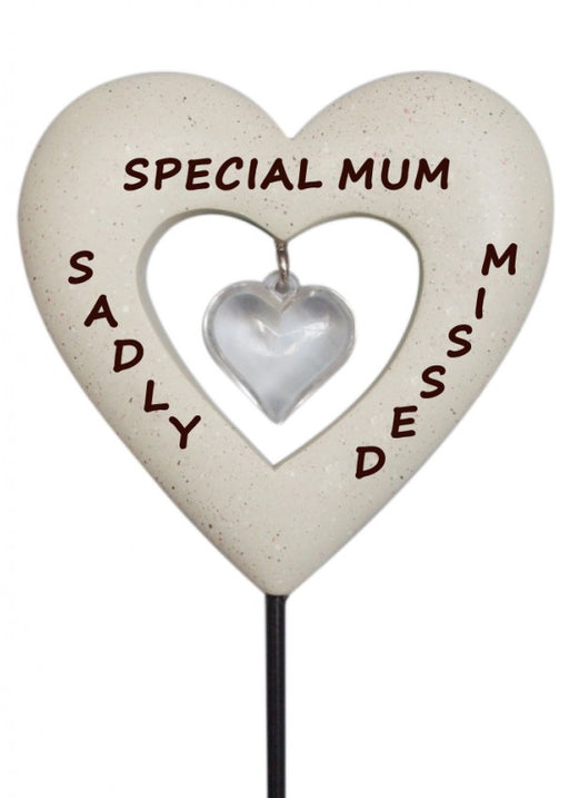 Memorial Heart Stick - Mum