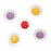Novelty Craft Buttons Polka Dot Daisy - 5 Pieces