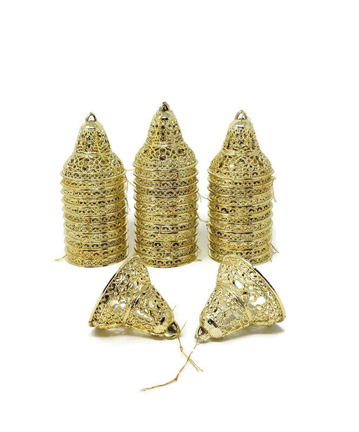 Pack of 36 Gold Bells with Hanging Cord