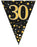 Party Bunting Sparkling Fizz Black & Gold Holographic - 11 flags - 3.9m - 30