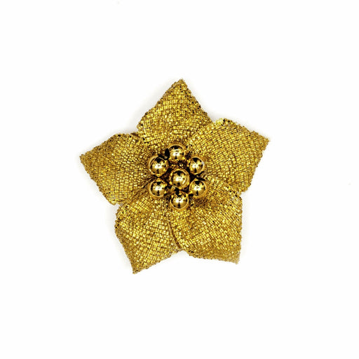 20 Mini Satin Flower Bows With Pearl Center x 3cm - Gold