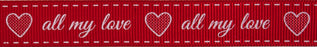 Red Grosgrain Ribbon 16mm x 4m - All My Love