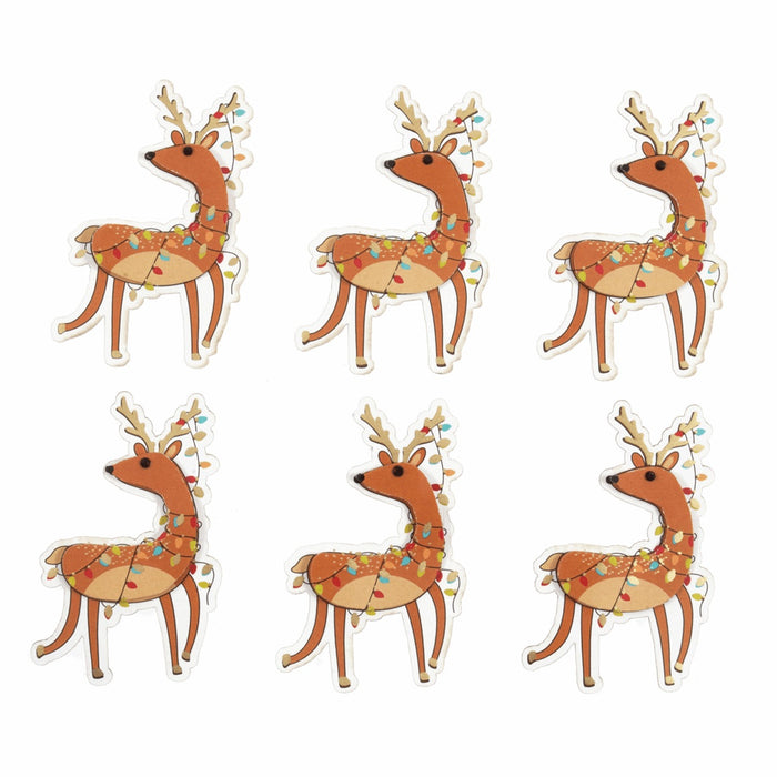 Festive Animal Friends Sticker x 6 - Reindeer