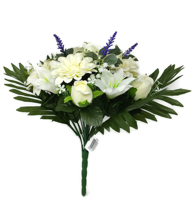 Rose Dahlia & Lily Bush - Cream