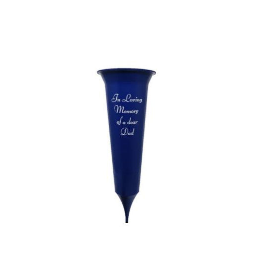 Royal Blue Grave Vase Spike - In Loving Memory - DAD