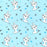 1 Metre Polycotton Blue Bunny Rabbit Fabric 110cm Width