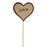Single Wooden Heart on a Stick - Red Glitter Love